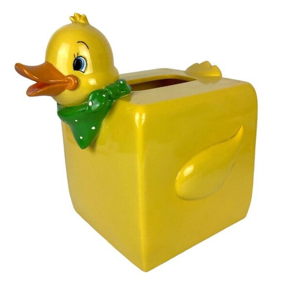 Rubber Ducky Resin Tissue Box Cover Square Yellow Kids Bathroom Bedroom Decor - Picture 1 of 7
